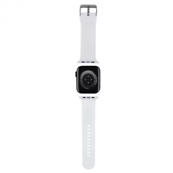 Karl Lagerfeld KLAWMSLKCNH Apple Watch 38/40/41 mm fehér szíj 3D Rubber Karl & Choupette Heads