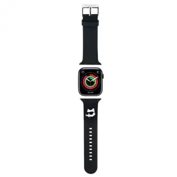 Karl Lagerfeld 3D Rubber Choupette Head szíj Apple Watch 38/40/41 mm-hez fekete