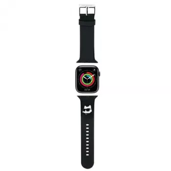 Karl Lagerfeld 3D Rubber Choupette Head Apple Watch szíj 42/44/45/49 mm fekete