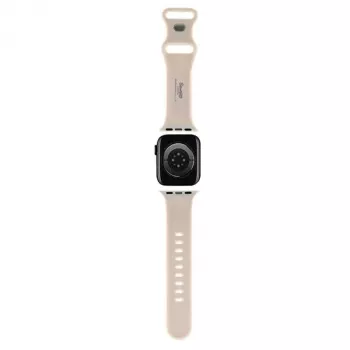 Hello Kitty HKAWMSCHBLE szilikon szíj Apple Watch 38/40/41 mm-hez – bézs