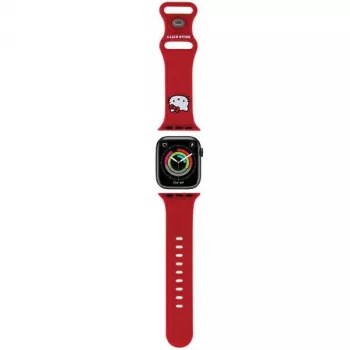 Hello Kitty HKAWMSCHBLR Apple Watch szíj 38/40/41 mm piros szilikon Kitty Head