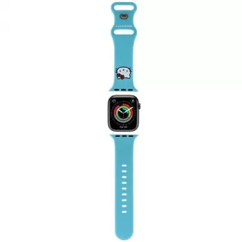 Hello Kitty HKAWMSCHBLB Apple Watch 38/40/41 mm kék szilikon szíj Kitty Headdel