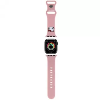 Hello Kitty HKAWMSCHBLP szilikon szíj Apple Watch 38/40/41 mm-hez rózsaszín