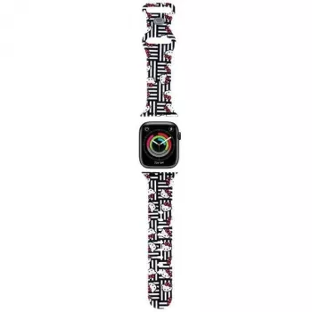 Hello Kitty HKAWMSDIESK Apple Watch szíj 38/40/41 mm fekete szilikon Heads & Stripes