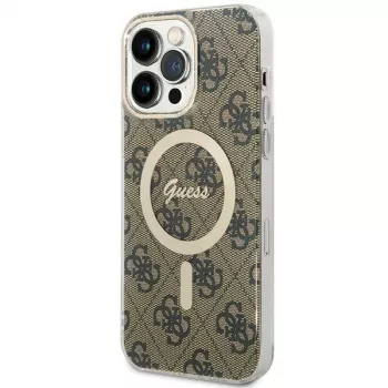 Guess GUHMP15XH4STW kemény tok iPhone 15 Pro Max 6,7 inch barna IML 4G MagSafe