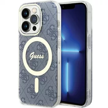 Guess GUHMP15LH4STB iPhone 15 Pro 6,1 inch kék kemény tok IML 4G MagSafe