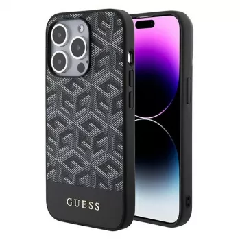 Guess GUHMP15XHGCFSEK iPhone 15 Pro Max 6,7 inch fekete kemény tok GCube Stripes MagSafe