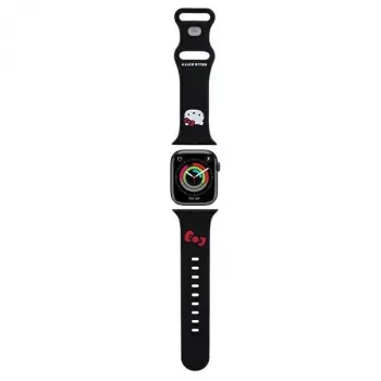 Hello Kitty HKAWMSCHBLK szilikon szíj Apple Watch 38/40/41mm-hez, fekete