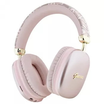 Guess Gcube Metallic Script Logo On-Ear Bluetooth fejhallgató, rózsaszín
