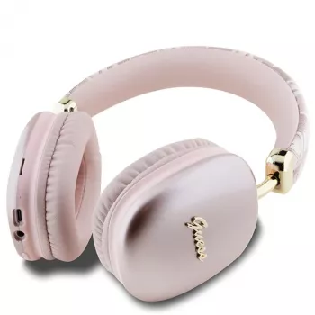 Guess Gcube Metallic Script Logo On-Ear Bluetooth fejhallgató, rózsaszín