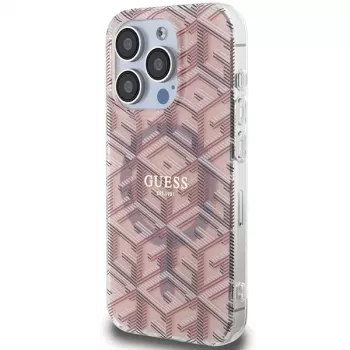 Guess GUHMP15XHGCUSTGP iPhone 15 Pro Max 6,7 inch rózsaszín merev tok IML GCube MagSafe