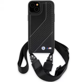 BMW BMHCP15S23PSCCK iPhone 15 / 14 / 13 fekete keménytok M Edition Carbon Stripe & Strap