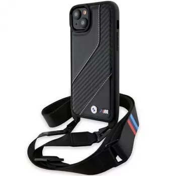 BMW M Edition Carbon Stripe & Strap keménytok iPhone 15 Plus / 14 Plus 6,7 inch fekete