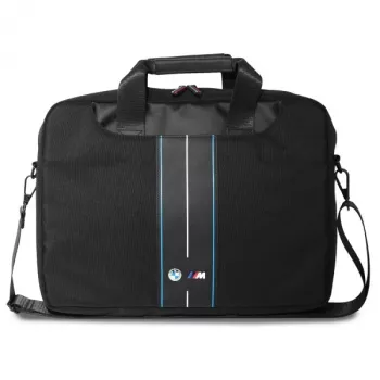 BMW laptoptáska 16 inch fekete nylon kék csík