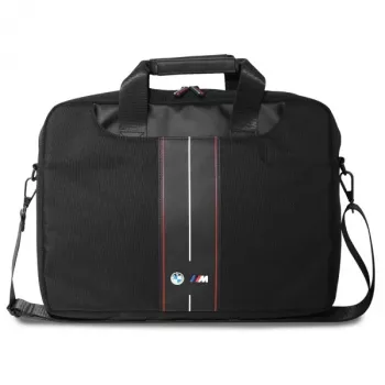 BMW laptoptáska 16 inch fekete nylon piros csík