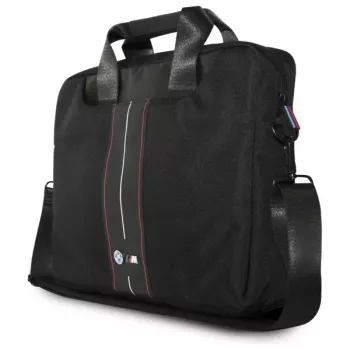 BMW laptoptáska 16 inch fekete nylon piros csík