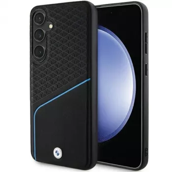 BMW Signature bőr texturált és Line MagSafe keménytok Samsung Galaxy S24, fekete