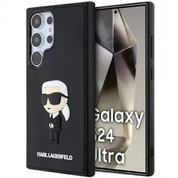 Karl Lagerfeld KLHCS24L3DRKINK keménytok 3D Rubber Ikonik Samsung Galaxy S24 Ultra - fekete