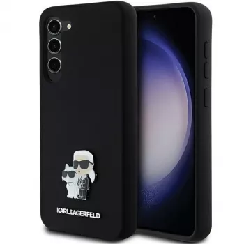 Karl Lagerfeld KLHCS23MSMHKCNPK keménytok Samsung Galaxy S23+ S916, szilikon, fekete, Karl & Choupette fémtű