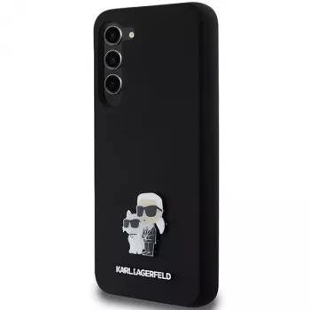 Karl Lagerfeld KLHCS23MSMHKCNPK keménytok Samsung Galaxy S23+ S916, szilikon, fekete, Karl & Choupette fémtű
