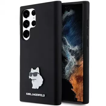 Karl Lagerfeld KLHCS23LSMHCNPK S23 Ultra S918 fekete keménytok szilikon Choupette fémtű
