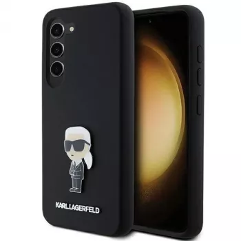 Karl Lagerfeld Ikonik fémtű szilikon tok Samsung Galaxy S23 - fekete