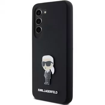 Karl Lagerfeld KLHCS23MSMHKNPK szilikon Ikonik fémtű tok Samsung Galaxy S23+ fekete