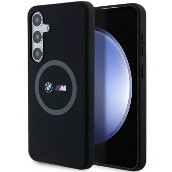 BMW M Collection szilikon merev tok gyűrűs tartóval MagSafe Samsung Galaxy S24+ készülékhez (SM-S926) - fekete