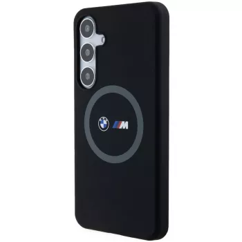 BMW M Collection szilikon merev tok gyűrűs tartóval MagSafe Samsung Galaxy S24+ készülékhez (SM-S926) - fekete