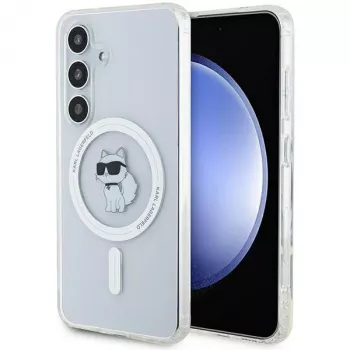 Karl Lagerfeld KLHMS24SHFCCNOT merev tok Samsung Galaxy S24 készülékhez, átlátszó, MagSafe, Choupette design