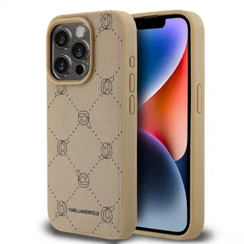 Karl Lagerfeld KLHMP15LPGKHPHE iPhone 15 Pro 6,1 inch bézs MagSafe Karl Head hátlap