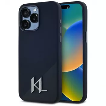 Karl Lagerfeld szilikon ShadowMetal Initial MagSafe tok iPhone 15 Pro Max készülékhez fekete