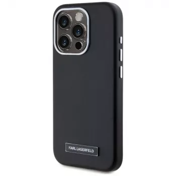 Karl Lagerfeld Metal Plate MagSafe tok iPhone 15 Pro Max-hoz, fekete