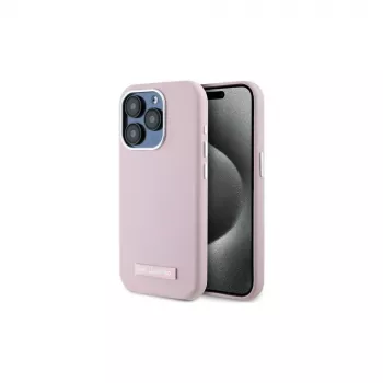 Karl Lagerfeld KLHMP15XPGMSRPP Hardcase iPhone 15 Pro Max 6,7 inch rózsaszín fémlemezzel MagSafe