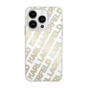 Karl Lagerfeld KLHCP15SHKFOEMD iPhone 15 / 14 / 13 6,1 inch készülékhez arany kemény tok IML FulloverLogo