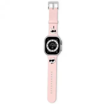 Karl Lagerfeld 3D Rubber Karl & Choupette Heads Apple Watch szíj 38/40/41mm rózsaszín
