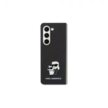 Karl Lagerfeld KLHCSA35SAKCNPK A35 A356 fekete kemény tok Saffiano Karl & Choupette Pin Samsung Galaxy A35 5G-höz