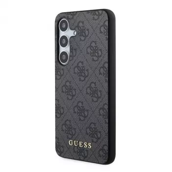 Guess GUOHCSA35G4GFGR kemény tok Samsung Galaxy A35 5G-höz, fekete, 4G Metal Gold Logo