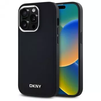 DKNY DKHMP14LPSCMCLK kemény tok Apple iPhone 14 Pro 6,1 inch készülékhez fekete letisztult logó MagSafe