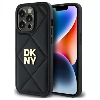 DKNY DKHCP14XPQDSLK Quilted Stack Logo hátlap iPhone 14 Pro Max 6,7 inch fekete