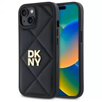 DKNY DKHCP15SPQDSLK Quilted Stack Logo hátlap Apple iPhone 15 6,1 inch fekete