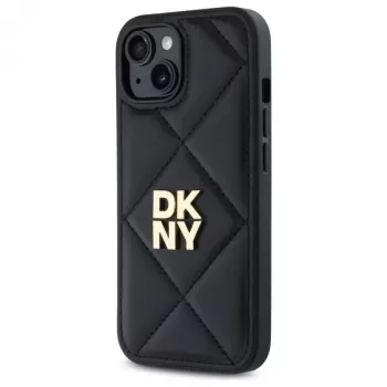 DKNY DKHCP15SPQDSLK Quilted Stack Logo hátlap Apple iPhone 15 6,1 inch fekete