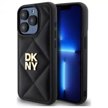 DKNY DKHCP15LPQDSLK Quilted Stack Logo hátlap Apple iPhone 15 Pro 6,1 fekete
