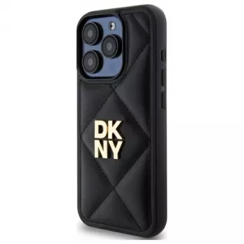 DKNY DKHCP15LPQDSLK Quilted Stack Logo hátlap Apple iPhone 15 Pro 6,1 fekete