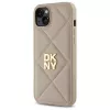 DKNY DKHCP15MPQDSLE Quilted Stack Logo hátlap iPhone 15 Plus - bézs