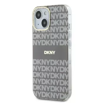 DKNY DKHMP15SHRHSEE kemény tok Apple iPhone 15 / 14 / 13 6,1 inch bézs IML Mono & Stripe MagSafe