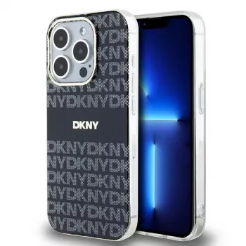 DKNY DKHMP13LHRHSEK kemény tok IML Mono & Stripe MagSafe iPhone 13 Pro / 13 - fekete