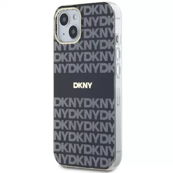 DKNY DKHMP14SHRHSEK IML Mono & Stripe kemény tok iPhone 14/15/13 6,1 inch fekete MagSafe