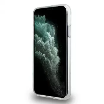 DKNY DKHMN61HCPTSK kemény tok Apple iPhone 11 / XR 6,1 inch - fekete Checkered Mono mintával és nyomtatott csíkokkal MagSafe-kompatibilis