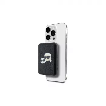 Karl Lagerfeld Power Bank Wireless 5000mAh 15W MagSafe fekete Karl & Choupette Head Pin KF002166